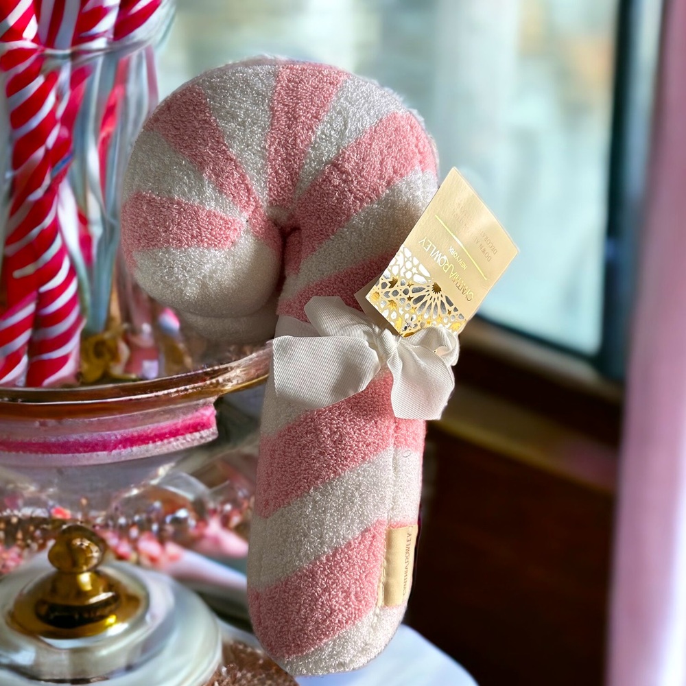 Pink Candy Cane Pillows (set of 2) by Cynthia Rowley